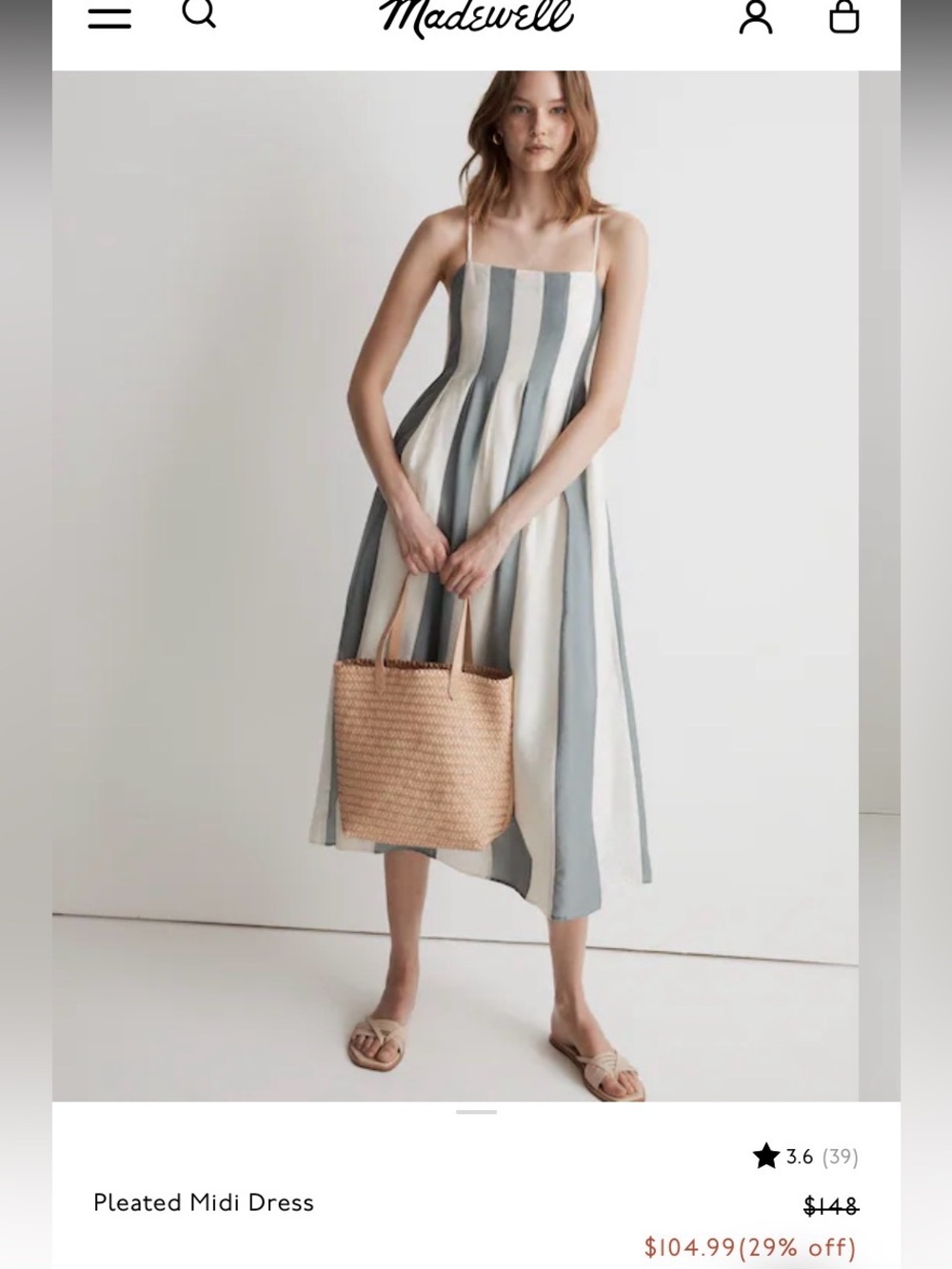 Madewell Striped Midi Dress - Picture 9 of 9